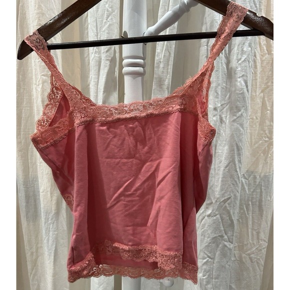 VTG Jones New York 90s Y2K Babydoll Lace Trim Cami Top Small Pink Fairy Coquette - Picture 4 of 7